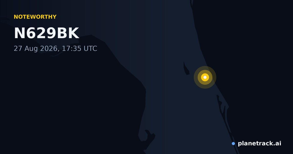 Map of where N629BK's special aircraft happened
