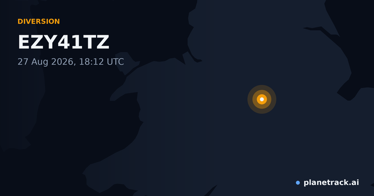 Map of where EZY41TZ's diversion happened