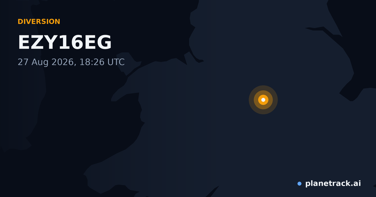 Map of where EZY16EG's diversion happened