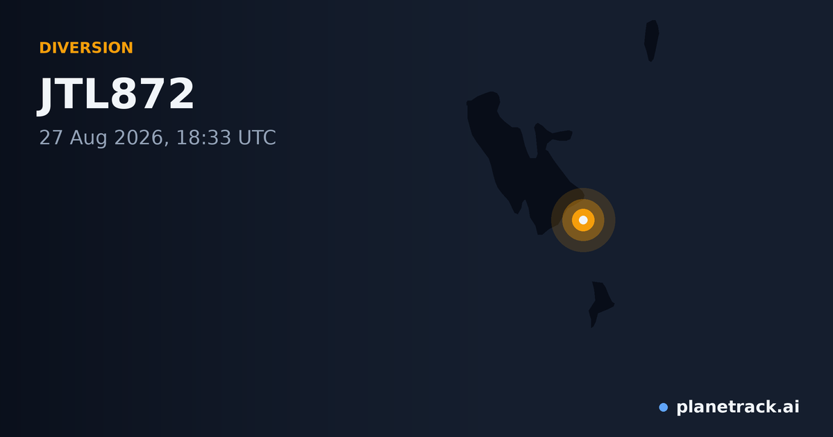 Map of where JTL872's diversion happened