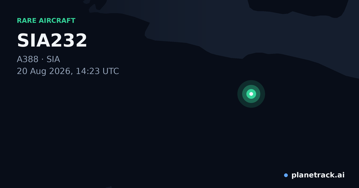 Map of where SIA232's rare aircraft happened