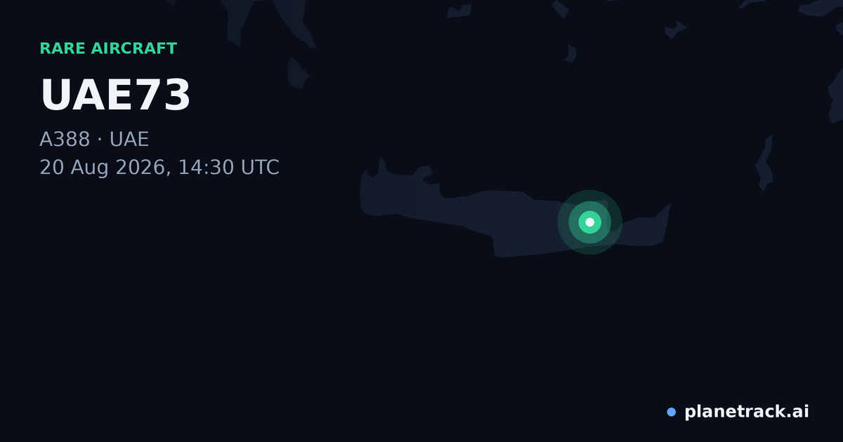 Map of where UAE73's rare aircraft happened