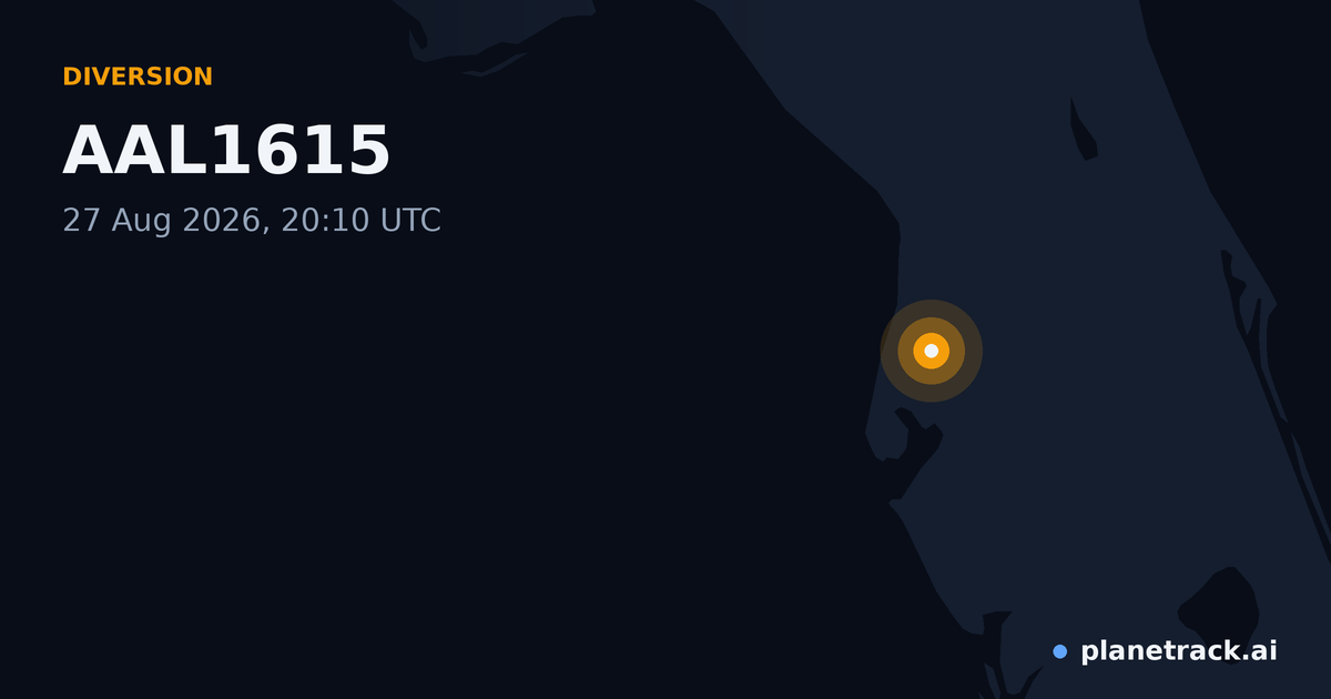 Map of where AAL1615's diversion happened