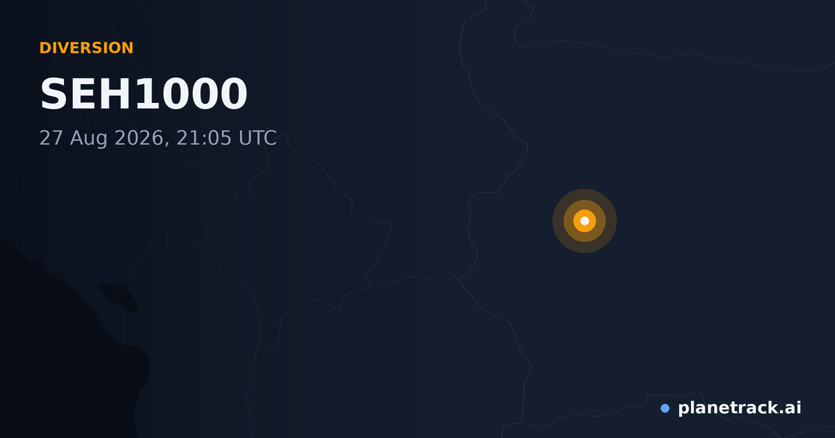 Map of where SEH1000's diversion happened