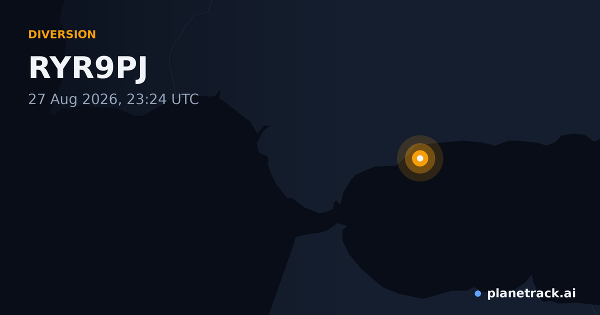 Map of where RYR9PJ's diversion happened