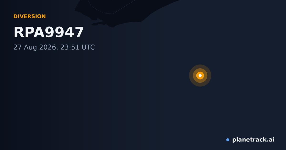 Map of where RPA9947's diversion happened