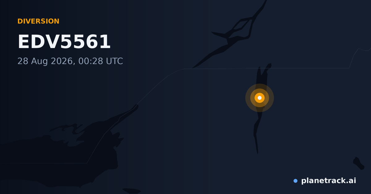 Map of where EDV5561's diversion happened