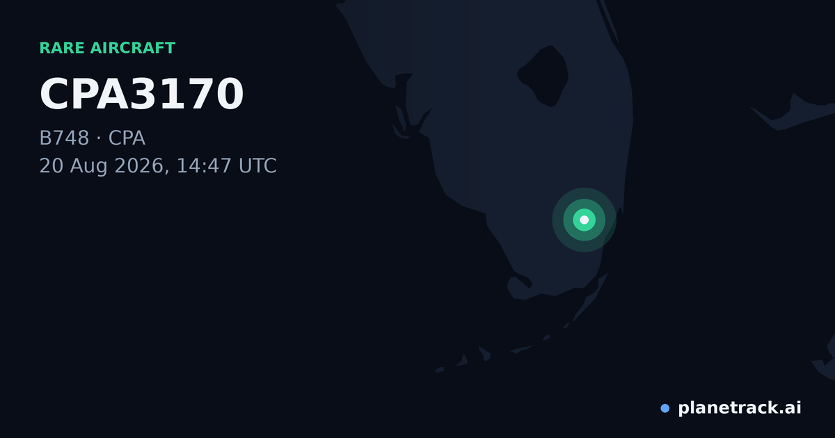 Map of where CPA3170's rare aircraft happened
