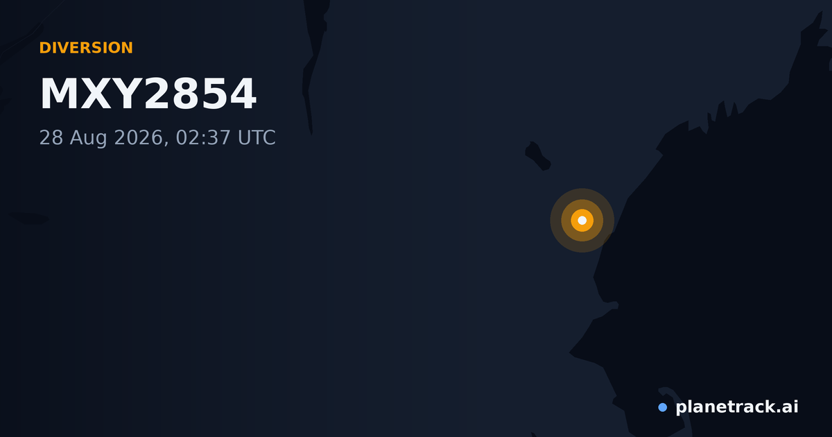 Map of where MXY2854's diversion happened