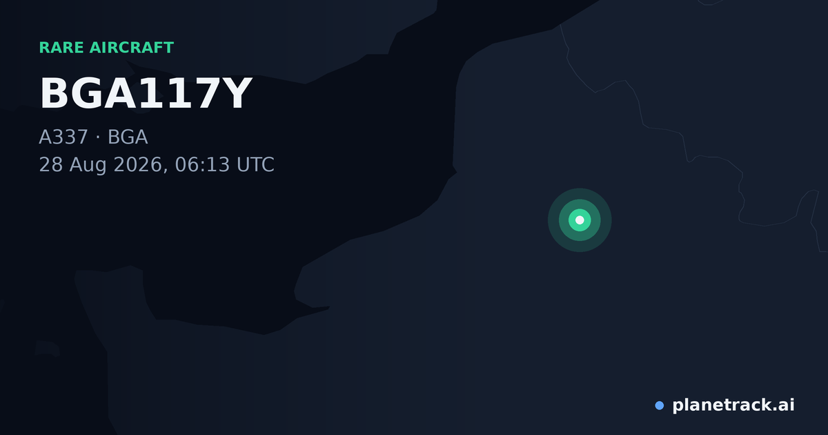 Map of where BGA117Y's rare aircraft happened