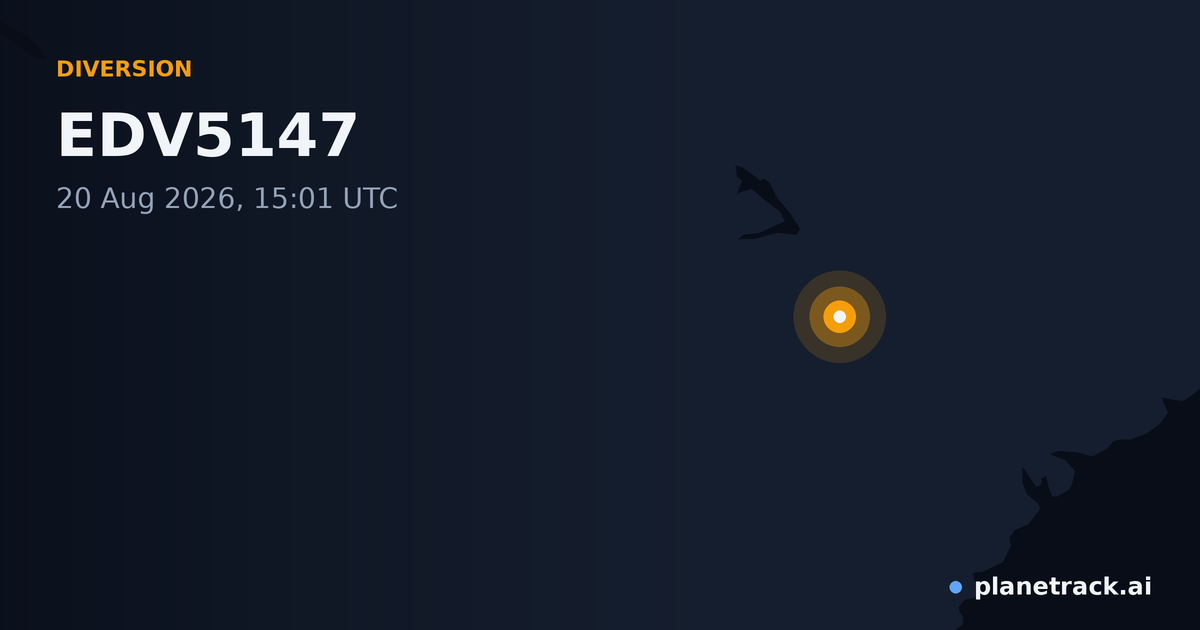 Map of where EDV5147's diversion happened
