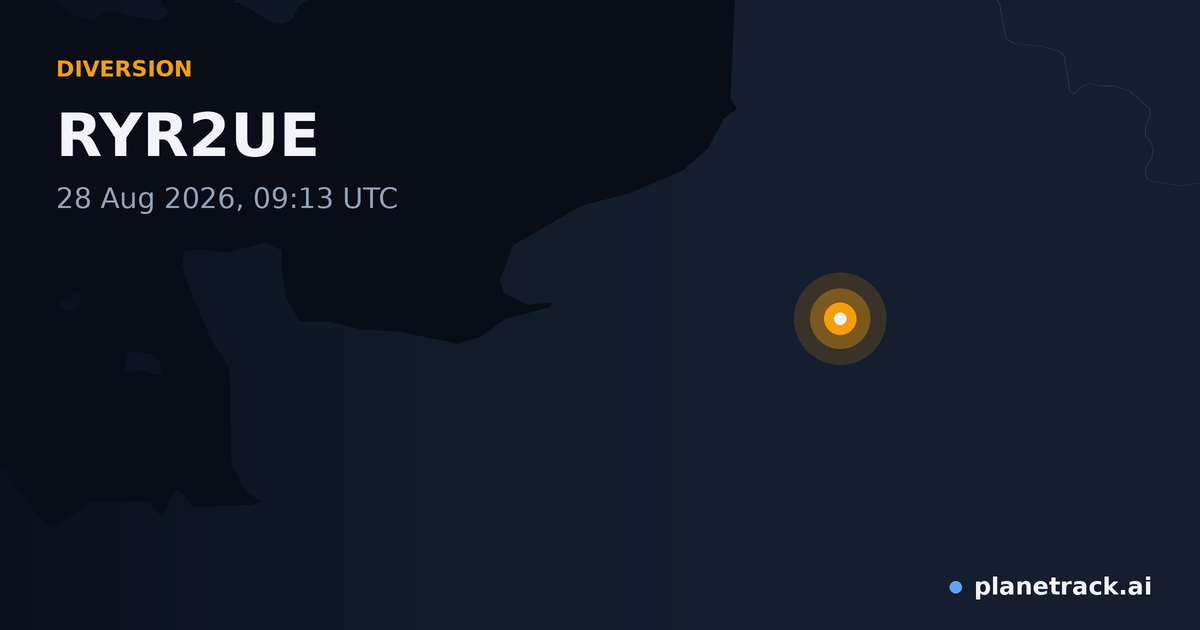 Map of where RYR2UE's diversion happened