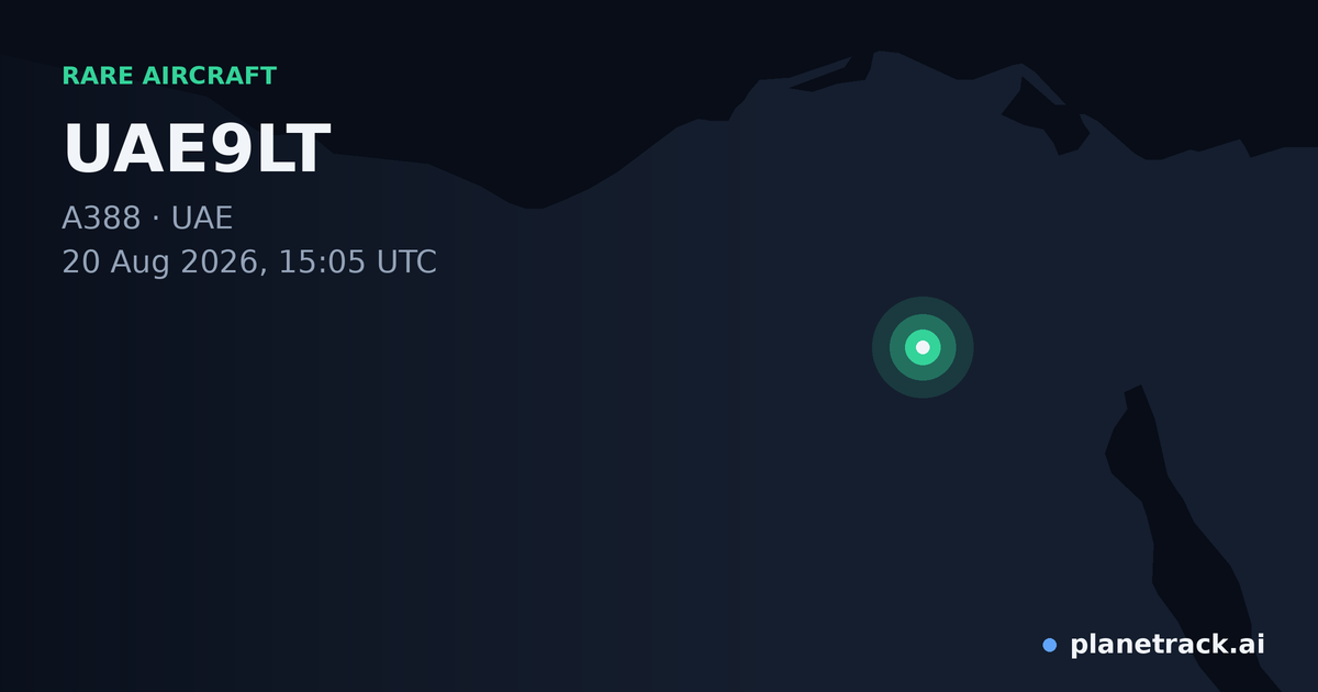 Map of where UAE9LT's rare aircraft happened
