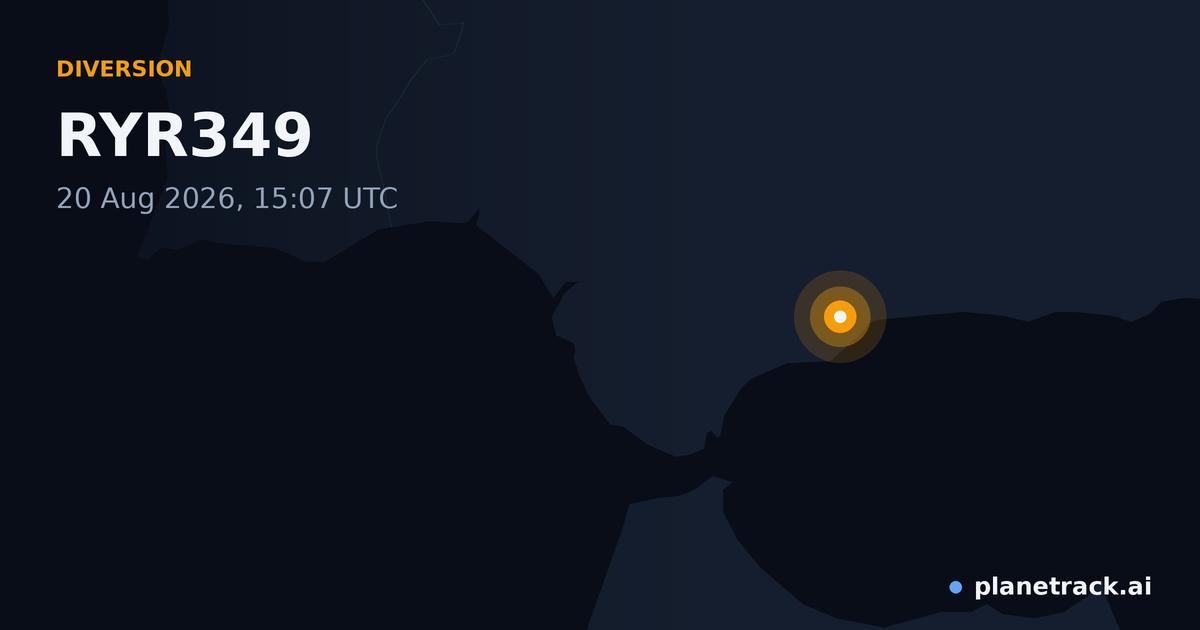 Map of where RYR349's diversion happened