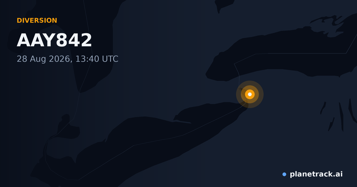 Map of where AAY842's diversion happened