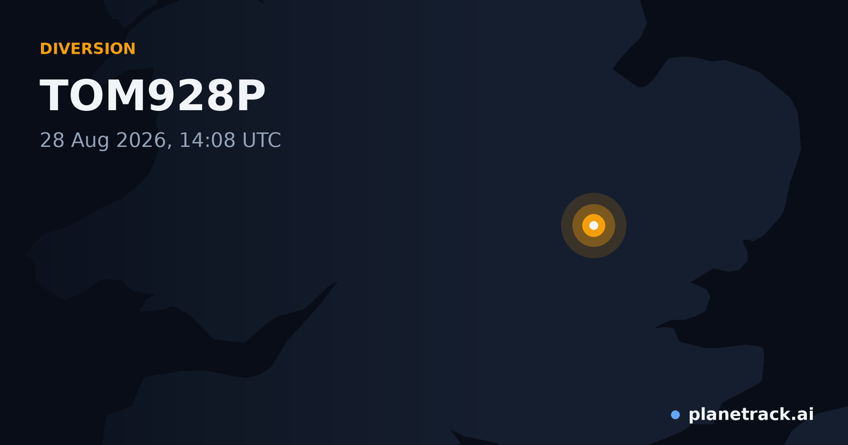 Map of where TOM928P's diversion happened