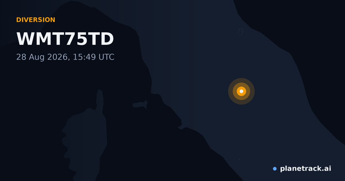 Map of where WMT75TD's diversion happened