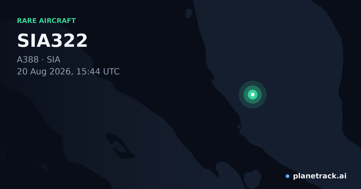 Map of where SIA322's rare aircraft happened