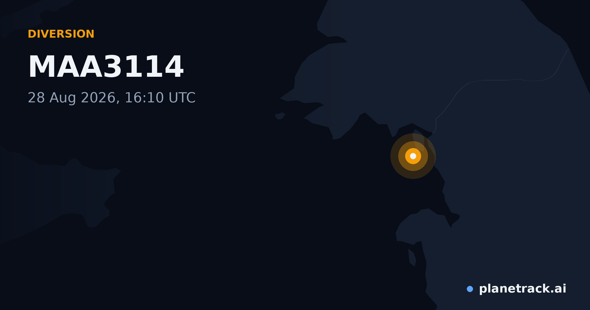 Map of where MAA3114's diversion happened