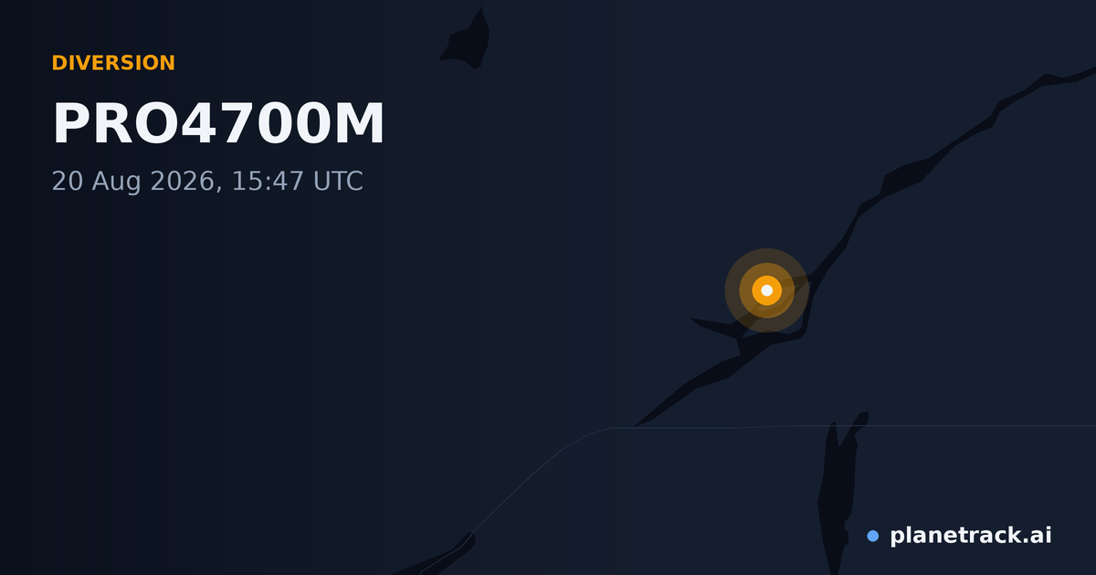 Map of where PRO4700M's diversion happened