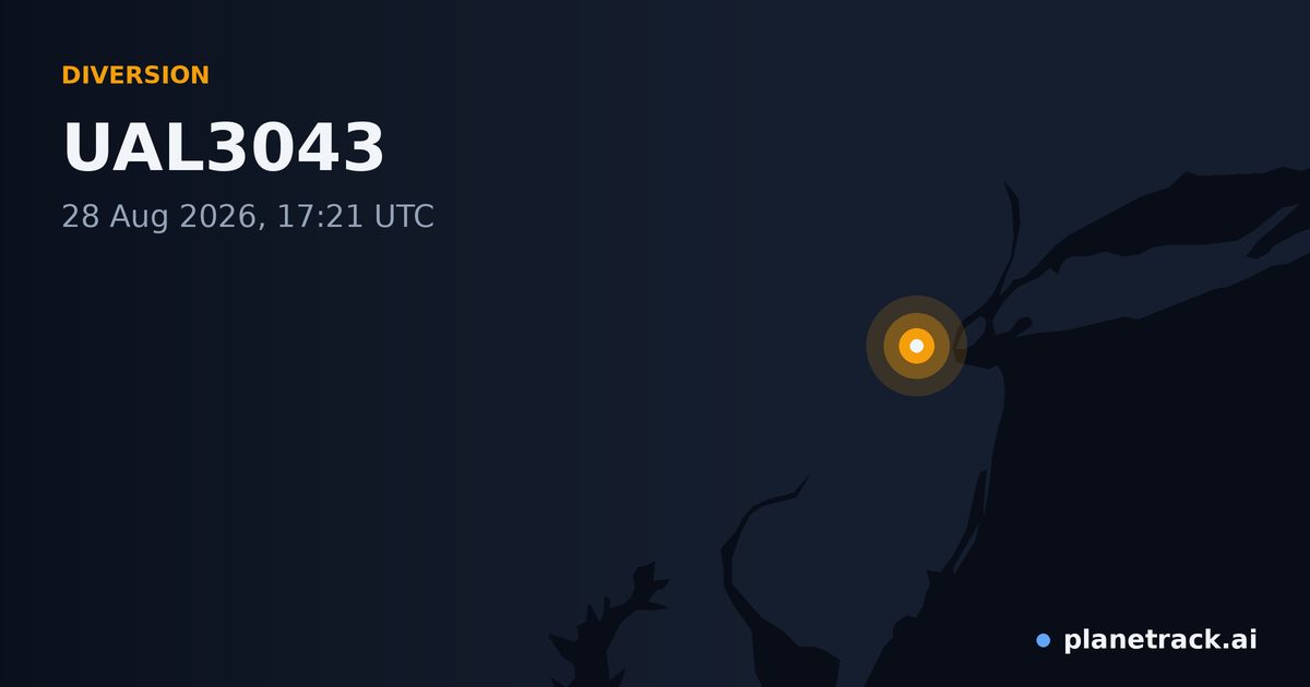 Map of where UAL3043's diversion happened