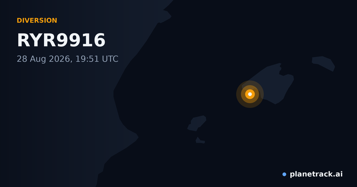 Map of where RYR9916's diversion happened