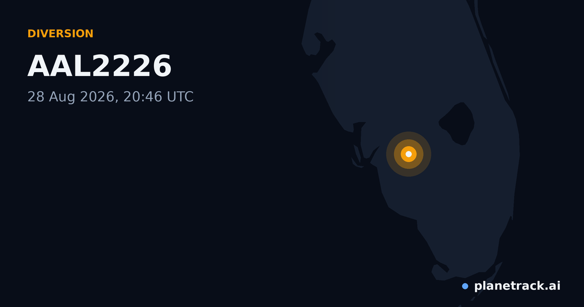 Map of where AAL2226's diversion happened