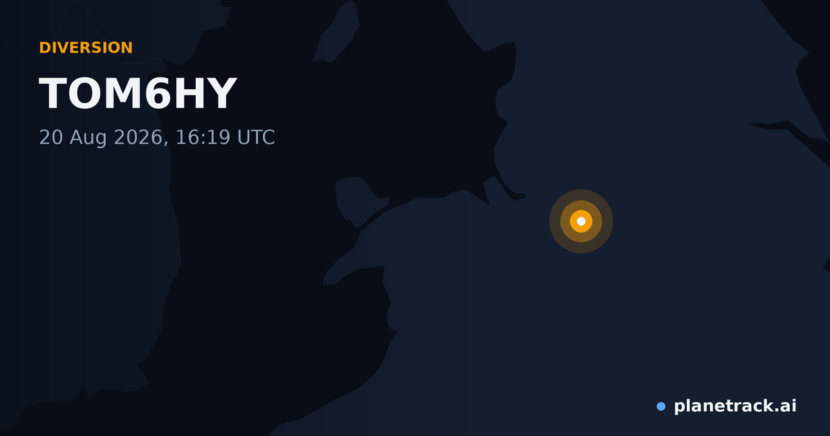 Map of where TOM6HY's diversion happened