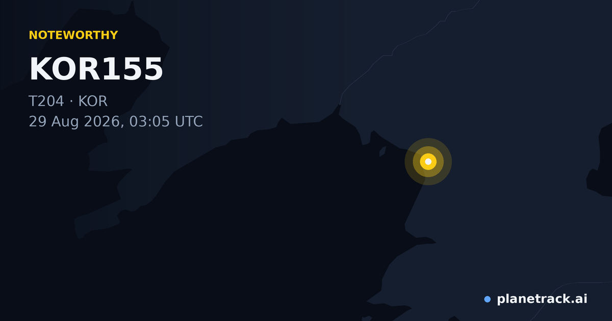 Map of where KOR155's special aircraft happened