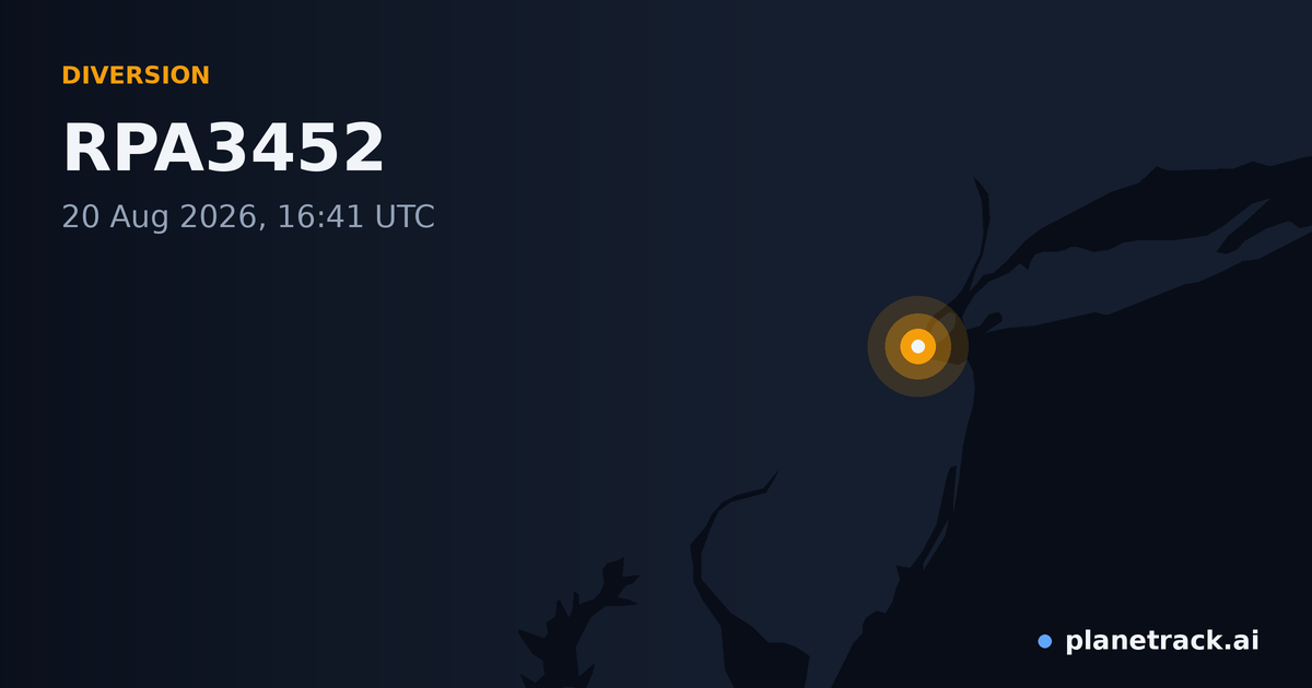 Map of where RPA3452's diversion happened