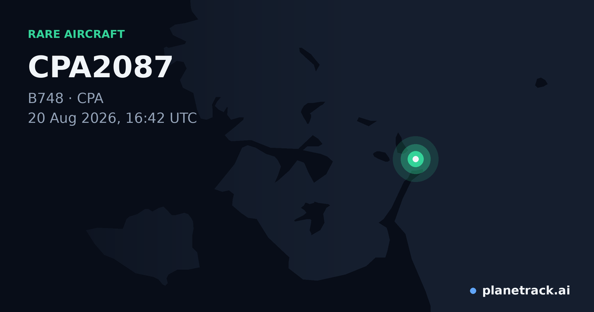 Map of where CPA2087's rare aircraft happened