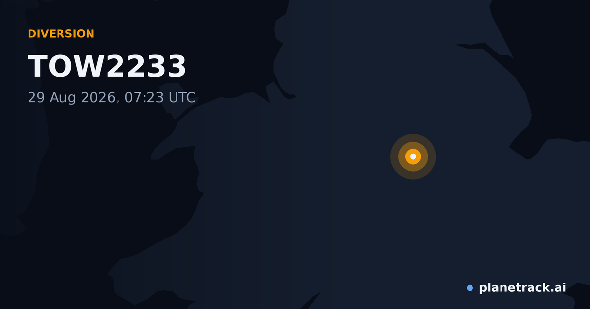 Map of where TOW2233's diversion happened