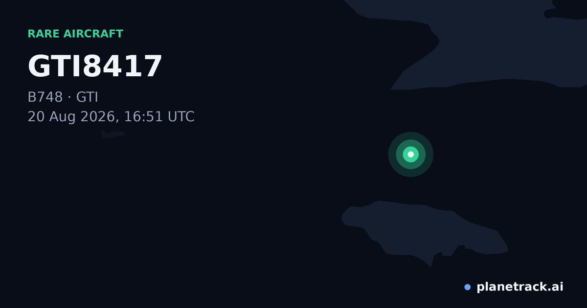 Map of where GTI8417's rare aircraft happened