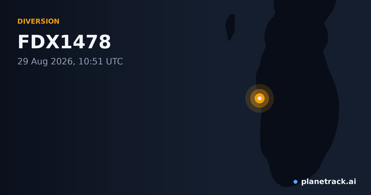 Map of where FDX1478's diversion happened