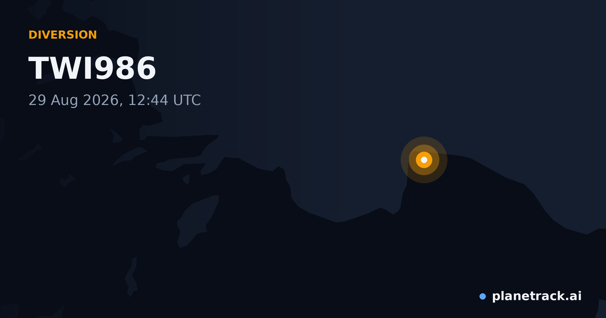 Map of where TWI986's diversion happened
