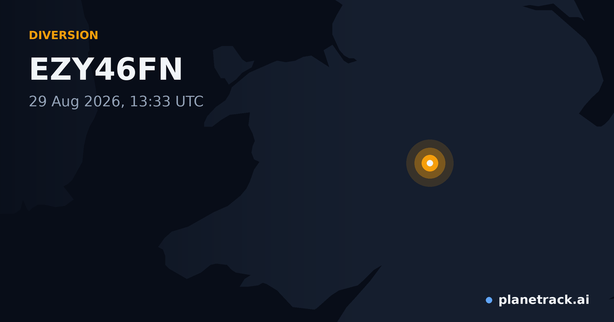 Map of where EZY46FN's diversion happened