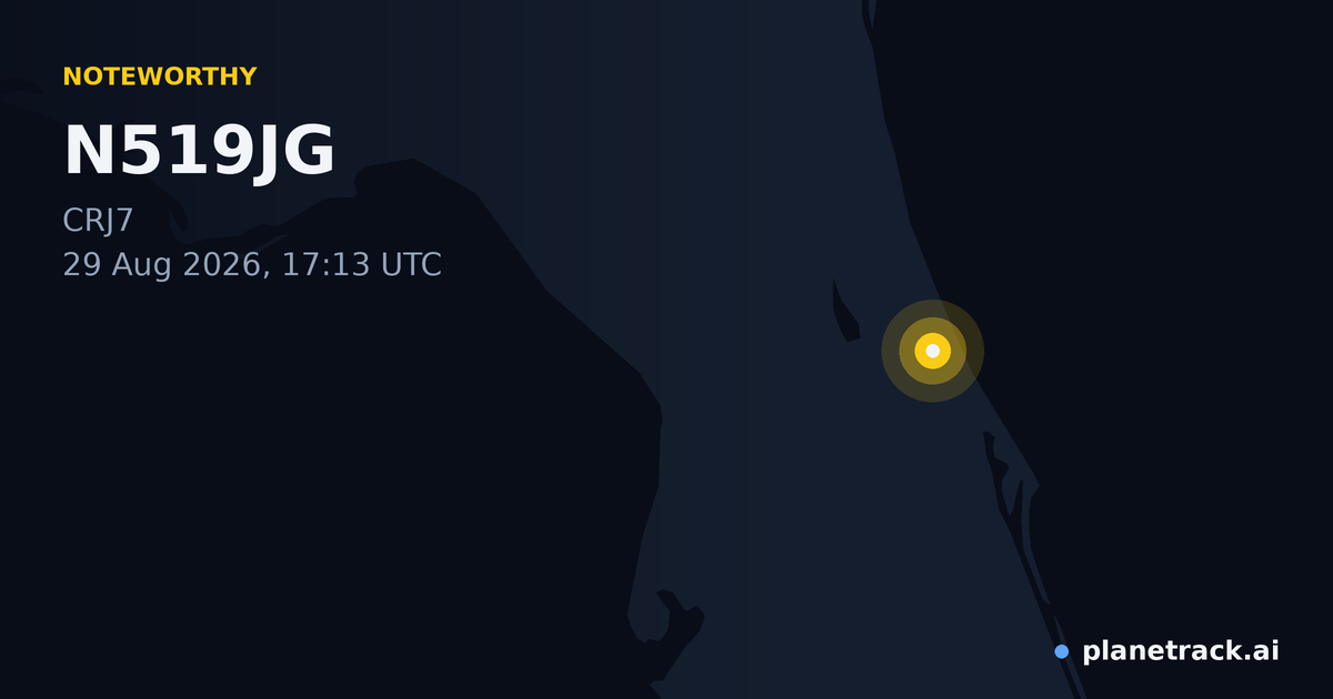 Map of where N519JG's special aircraft happened