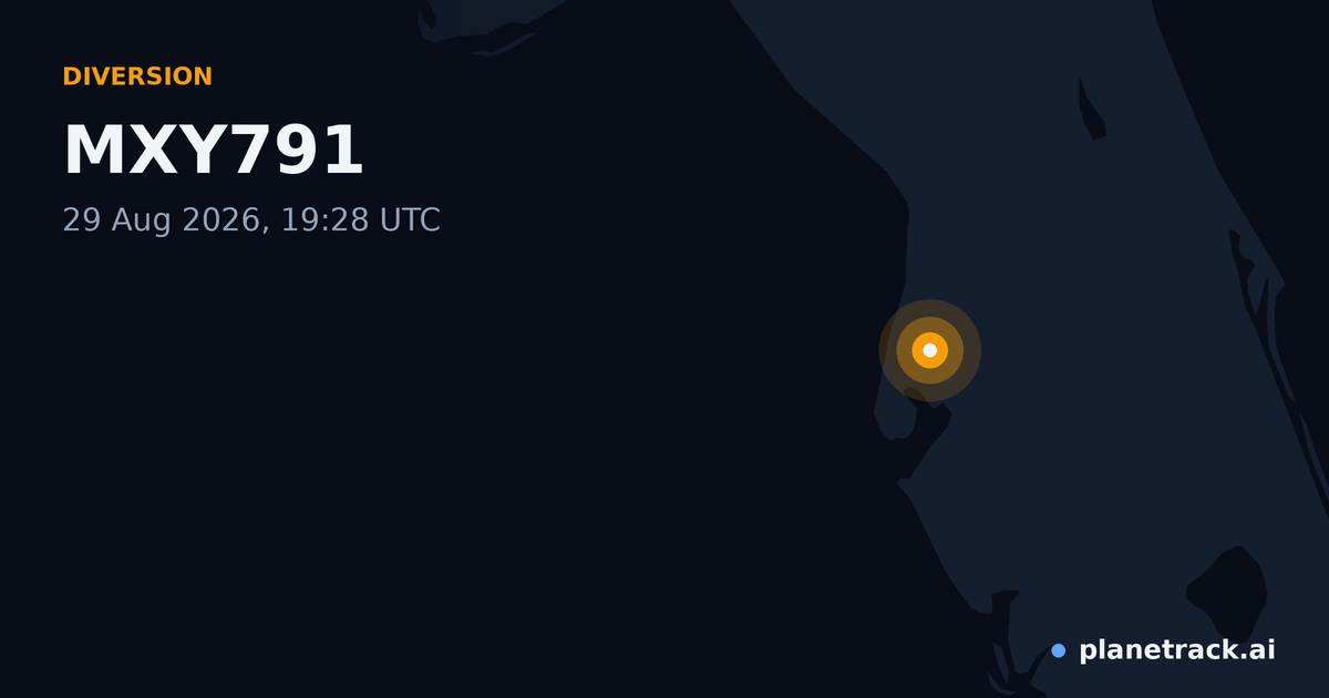 Map of where MXY791's diversion happened