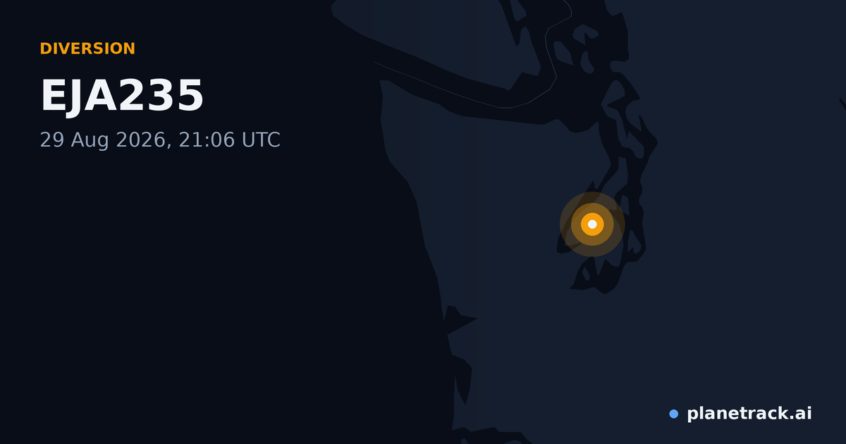 Map of where EJA235's diversion happened