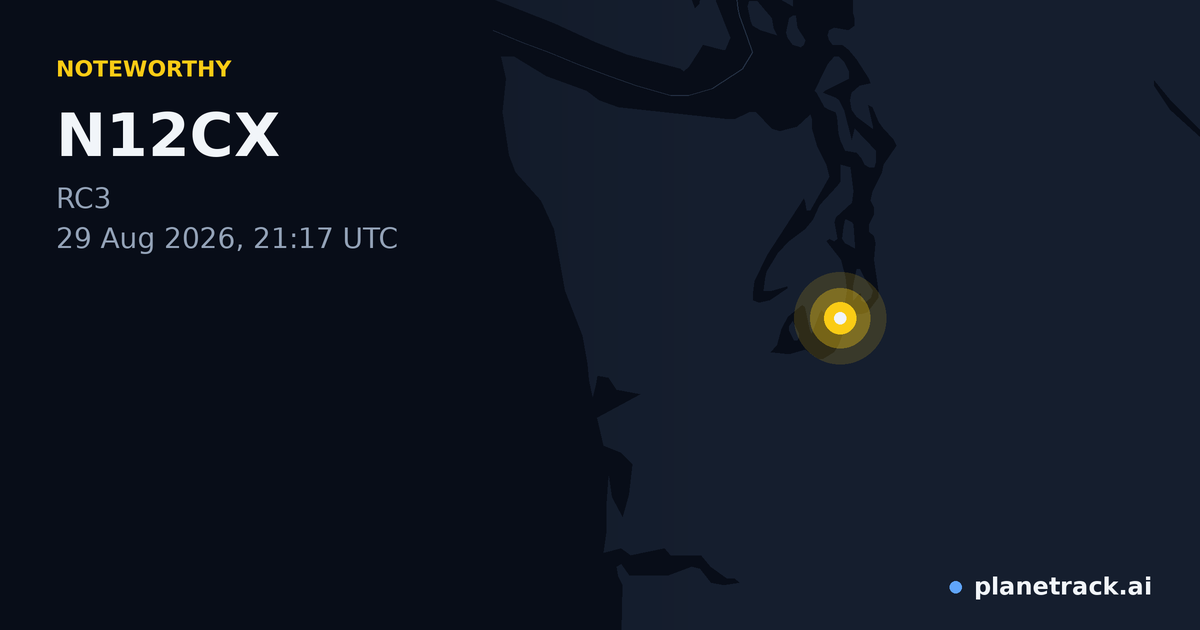 Map of where N12CX's special aircraft happened