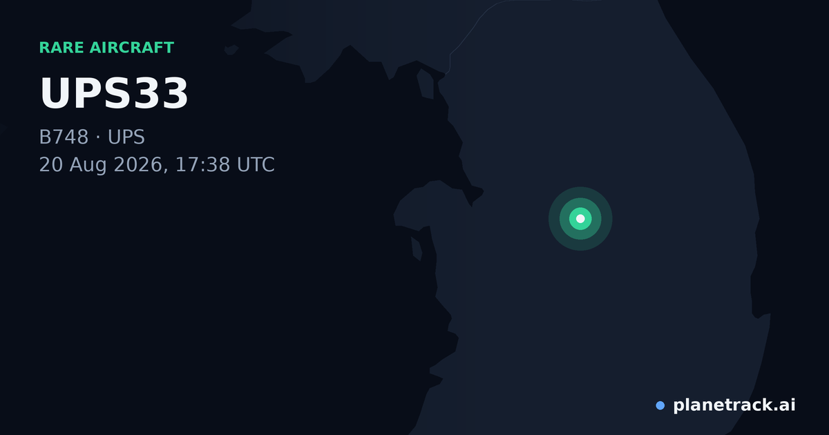 Map of where UPS33's rare aircraft happened