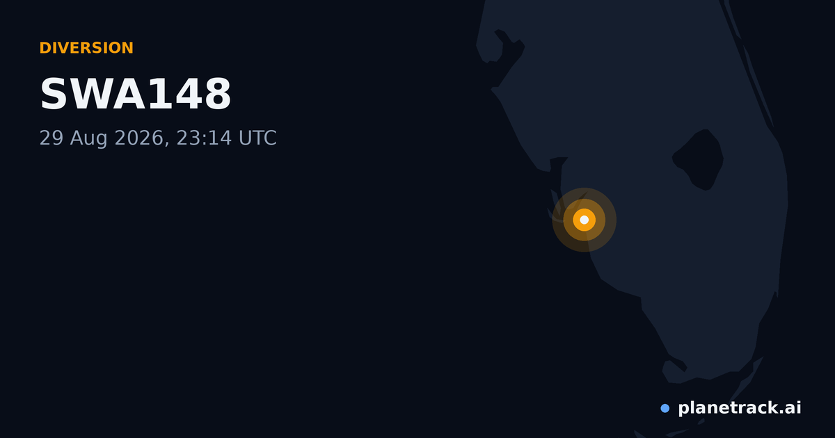 Map of where SWA148's diversion happened