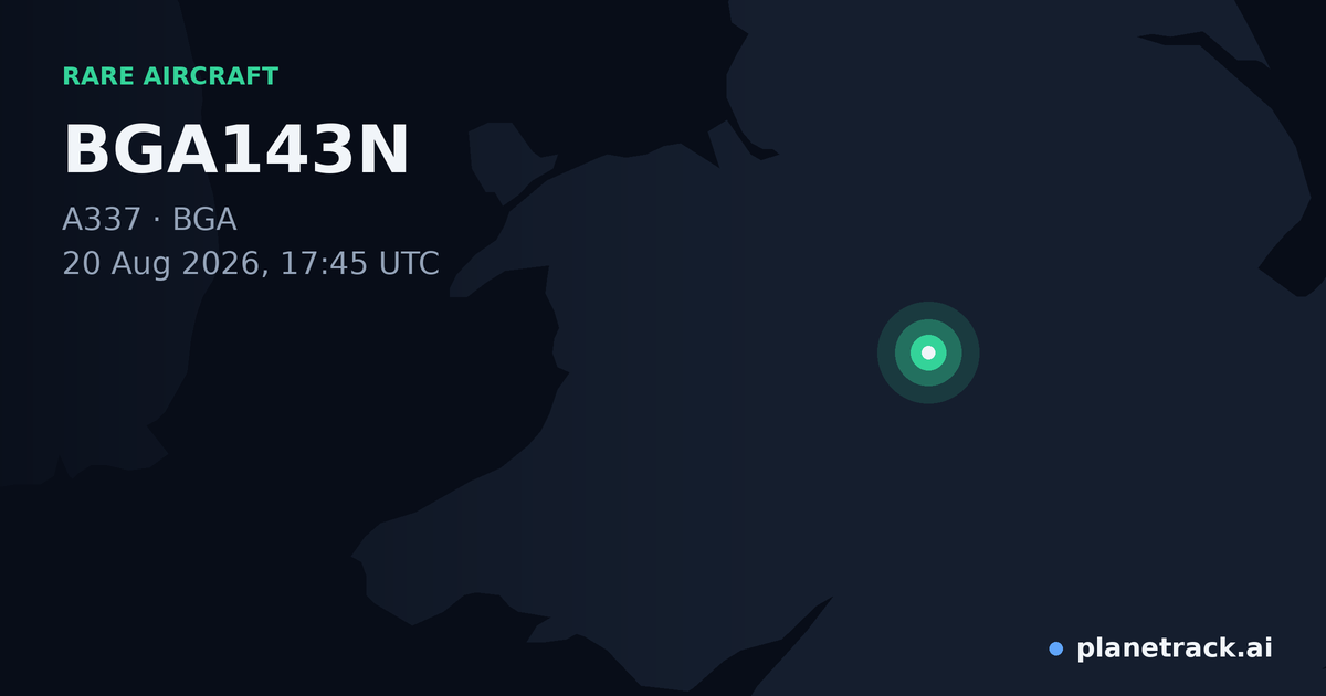 Map of where BGA143N's rare aircraft happened