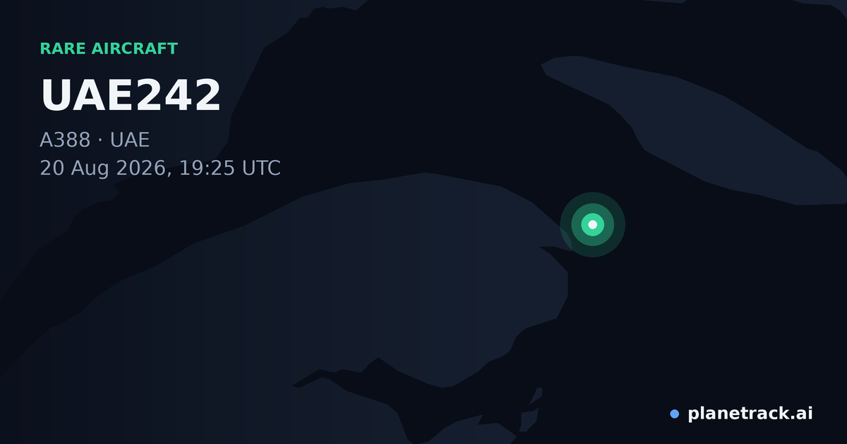 Map of where UAE242's rare aircraft happened