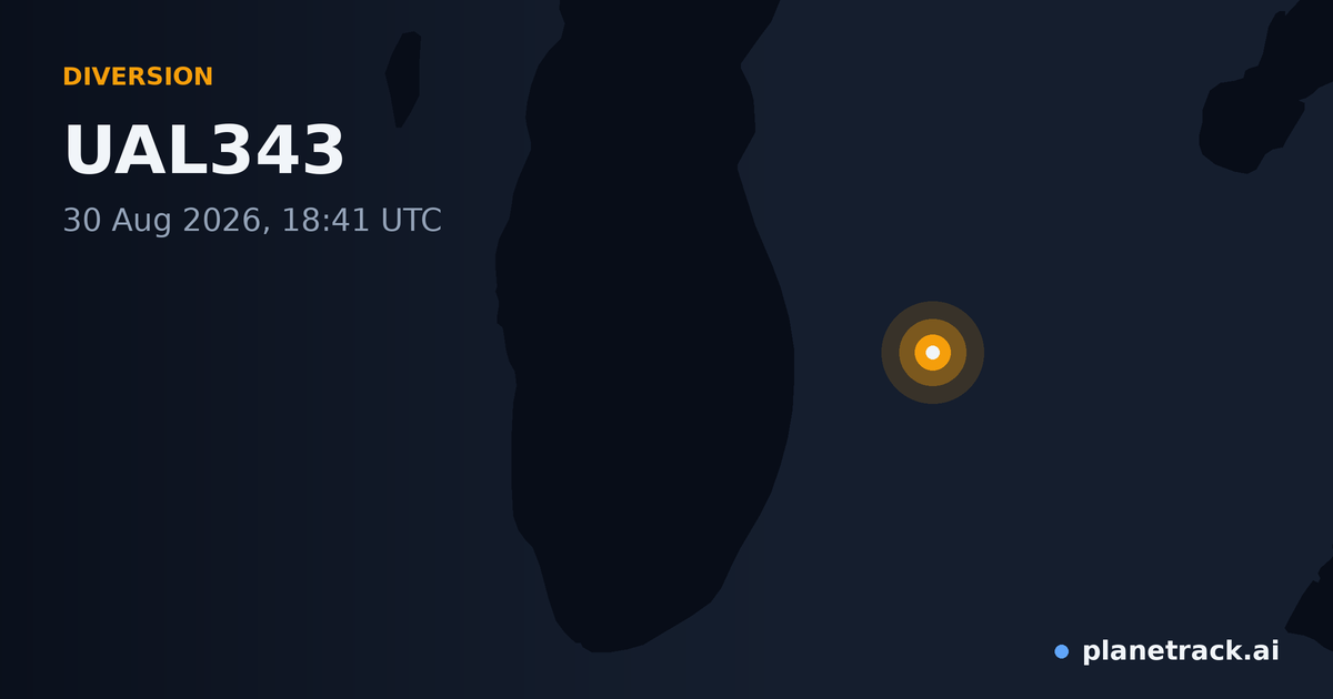 Map of where UAL343's diversion happened