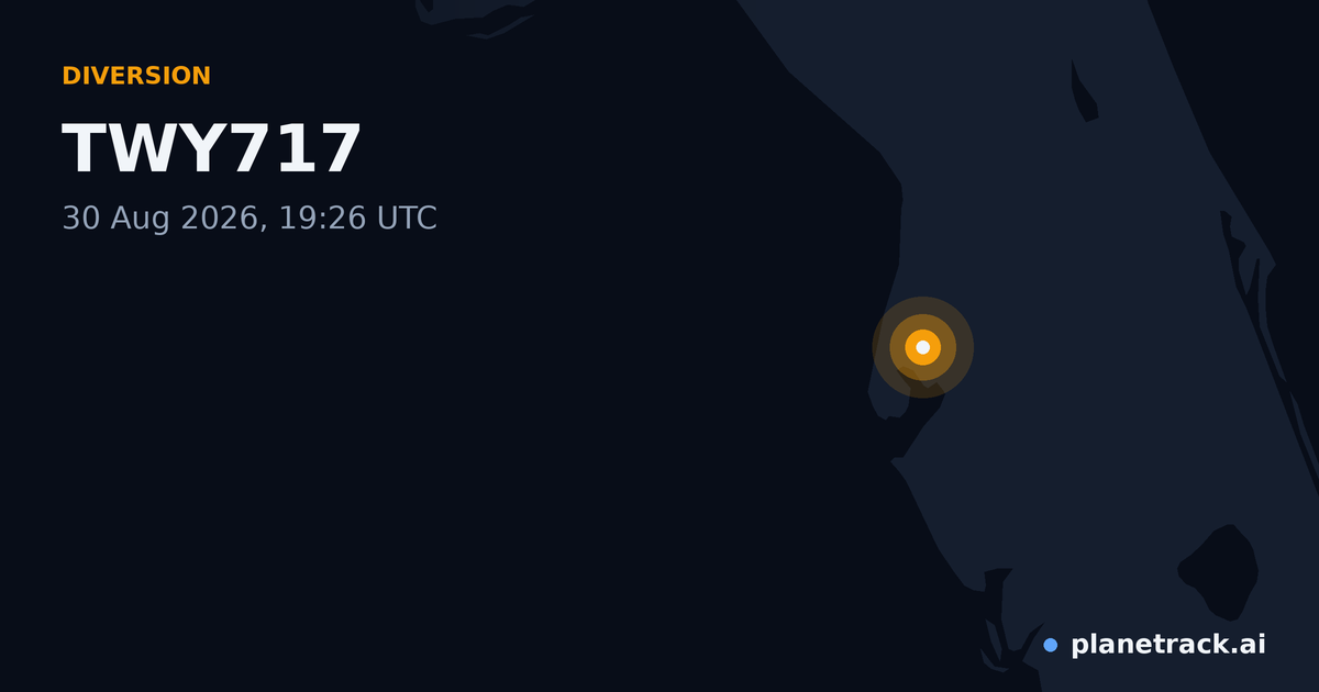 Map of where TWY717's diversion happened
