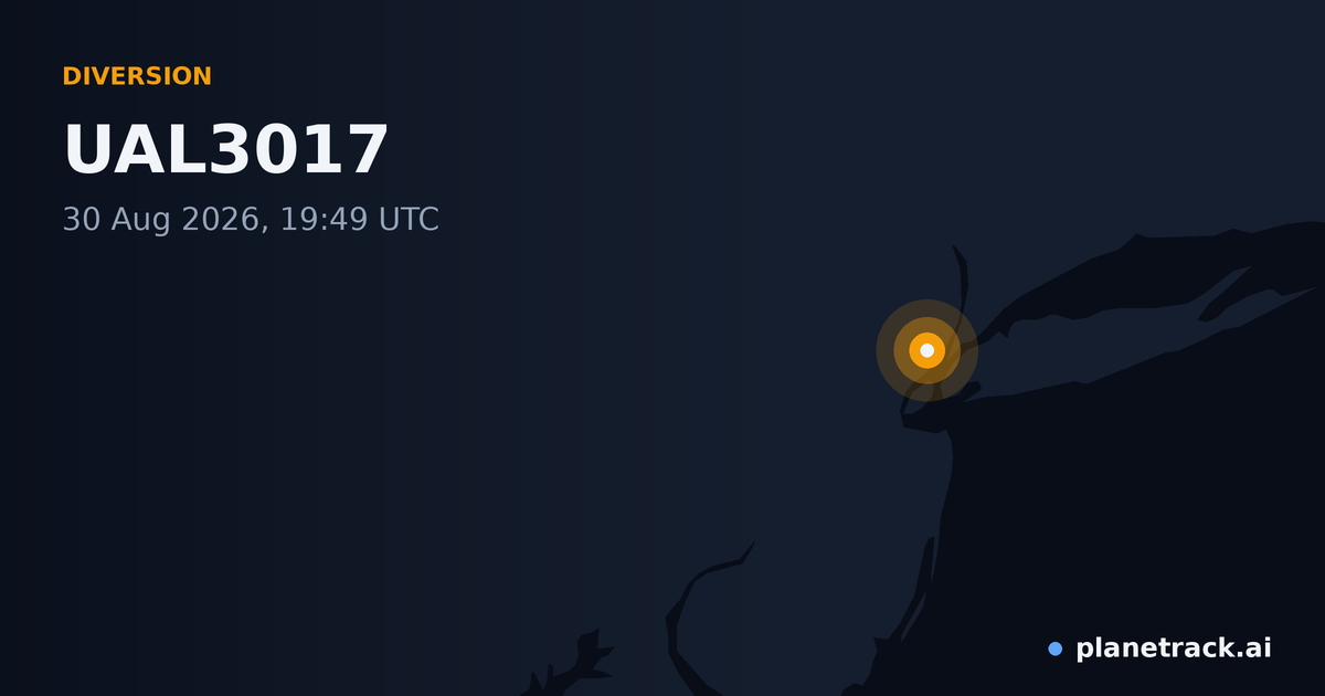 Map of where UAL3017's diversion happened