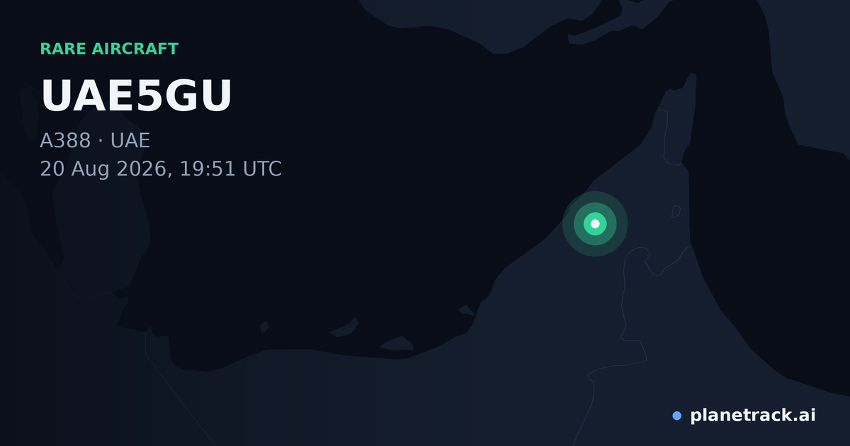 Map of where UAE5GU's rare aircraft happened