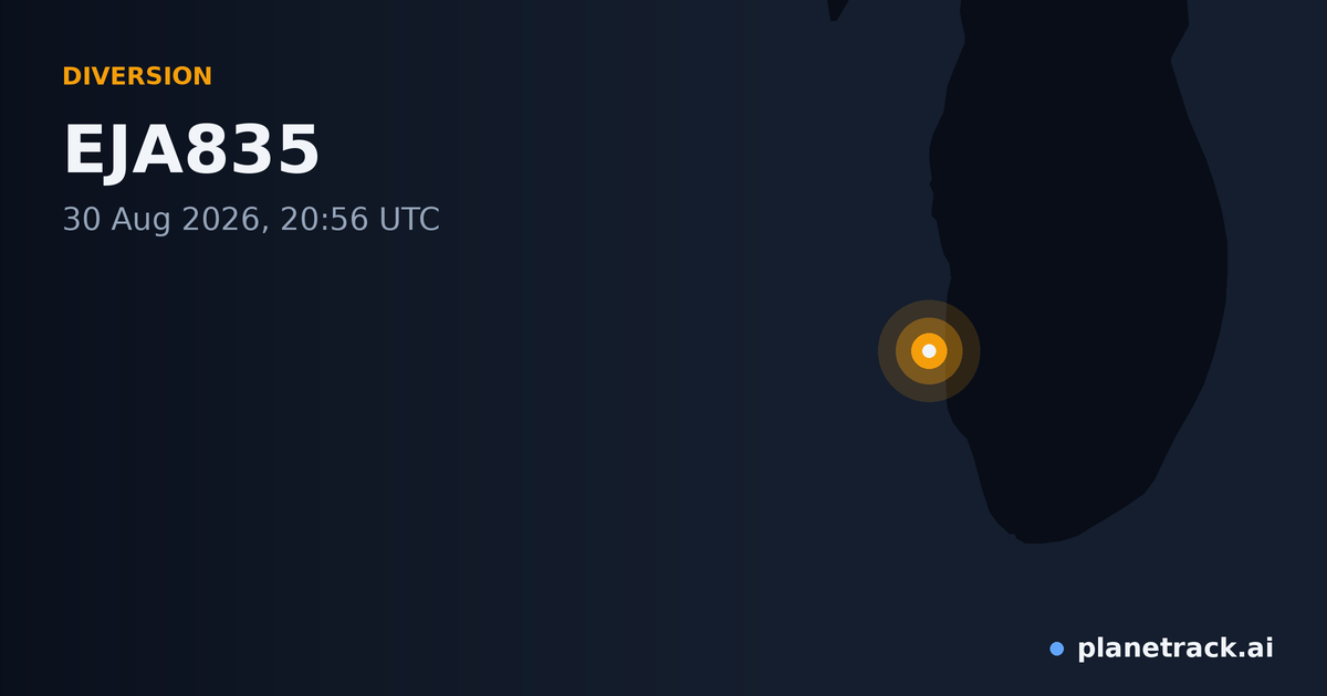Map of where EJA835's diversion happened