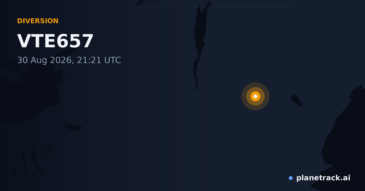 Map of where VTE657's diversion happened